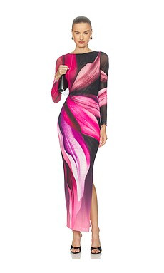 AFRM Phyll Midi Dress in Fuchsia Lotus from Revolve.com | Revolve Clothing (Global)