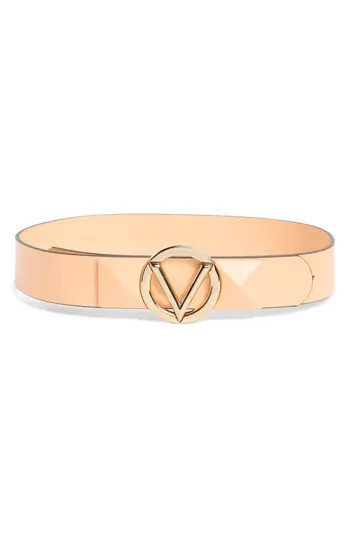 VALENTINO BY MARIO VALENTINO Mati VLOGO Buckle Leather Belt in Peach Blush at Nordstrom Rack, Size X-Small | Nordstrom Rack