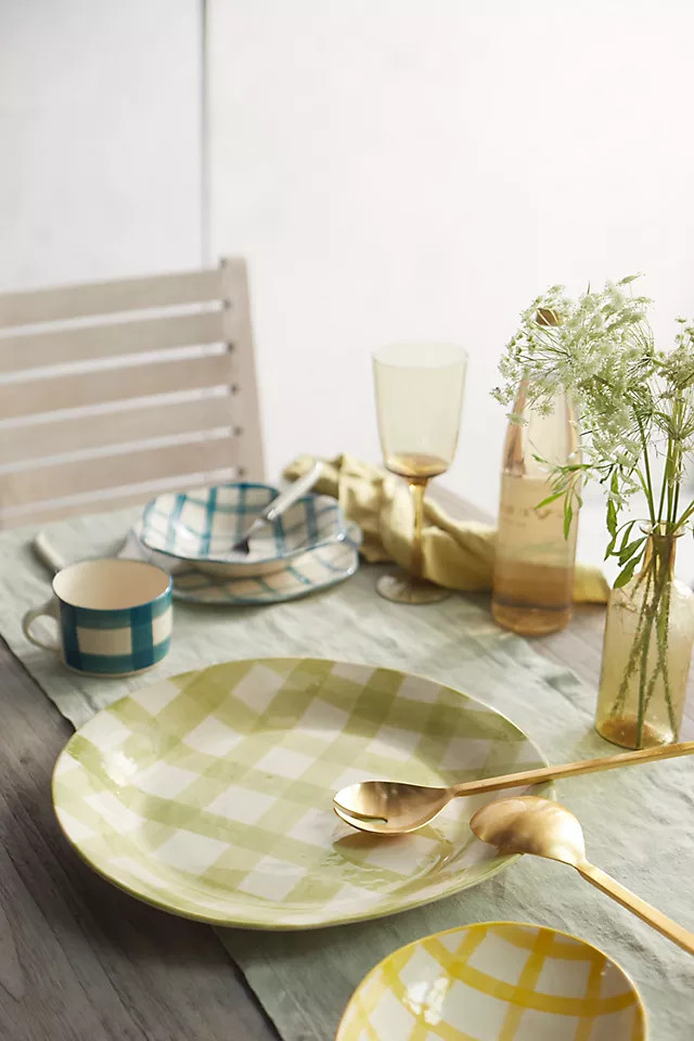 Gingham Serving Platter, Round | Anthropologie (US)