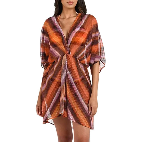 Women's La Blanca Upon The Horizon V-Neck Shirt Swim Cover Up L/XL Sunset | Scheels