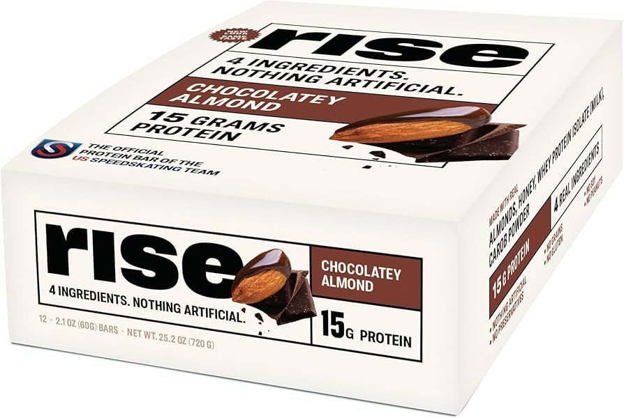 Rise Whey Protein Bars - Chocolatey Almond | Breakfast Bar & Protein Snack 15g Protein 5g Fiber J... | Amazon (US)