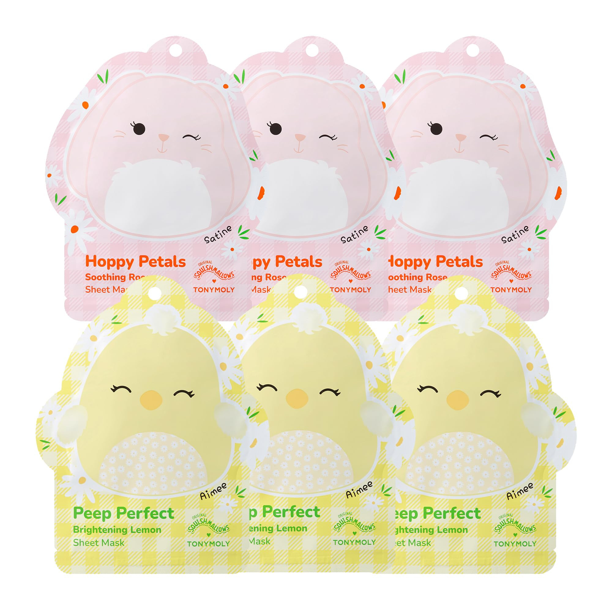TONYMOLY x Squishmallows 6-Piece Easter Sheet Mask Gift Set – Aimee Vitamin C Lemon + Satine Ro... | Amazon (US)