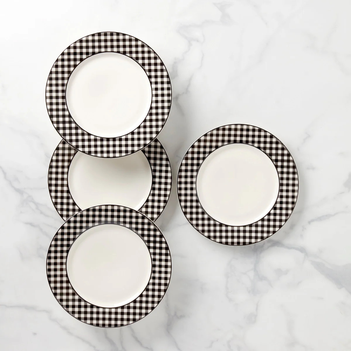 Gingham Black Dinner Plates, Set of 4 | Lenox