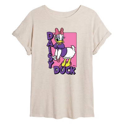 Women's Disney Daisy Duck Oversized Graphic T-Shirt - Birch - Small | Target