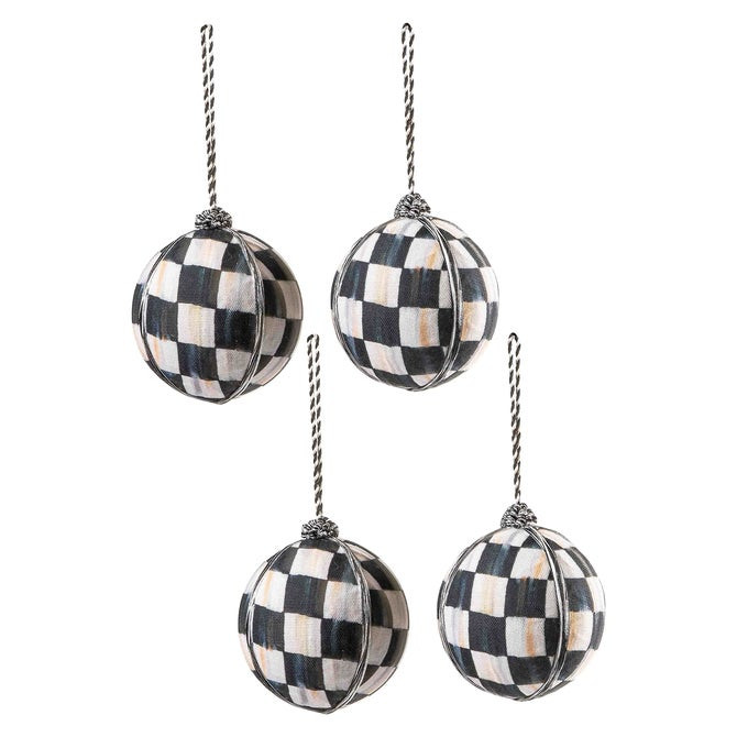 Courtly Check Large Ball Ornaments, Set of 4 | MacKenzie-Childs