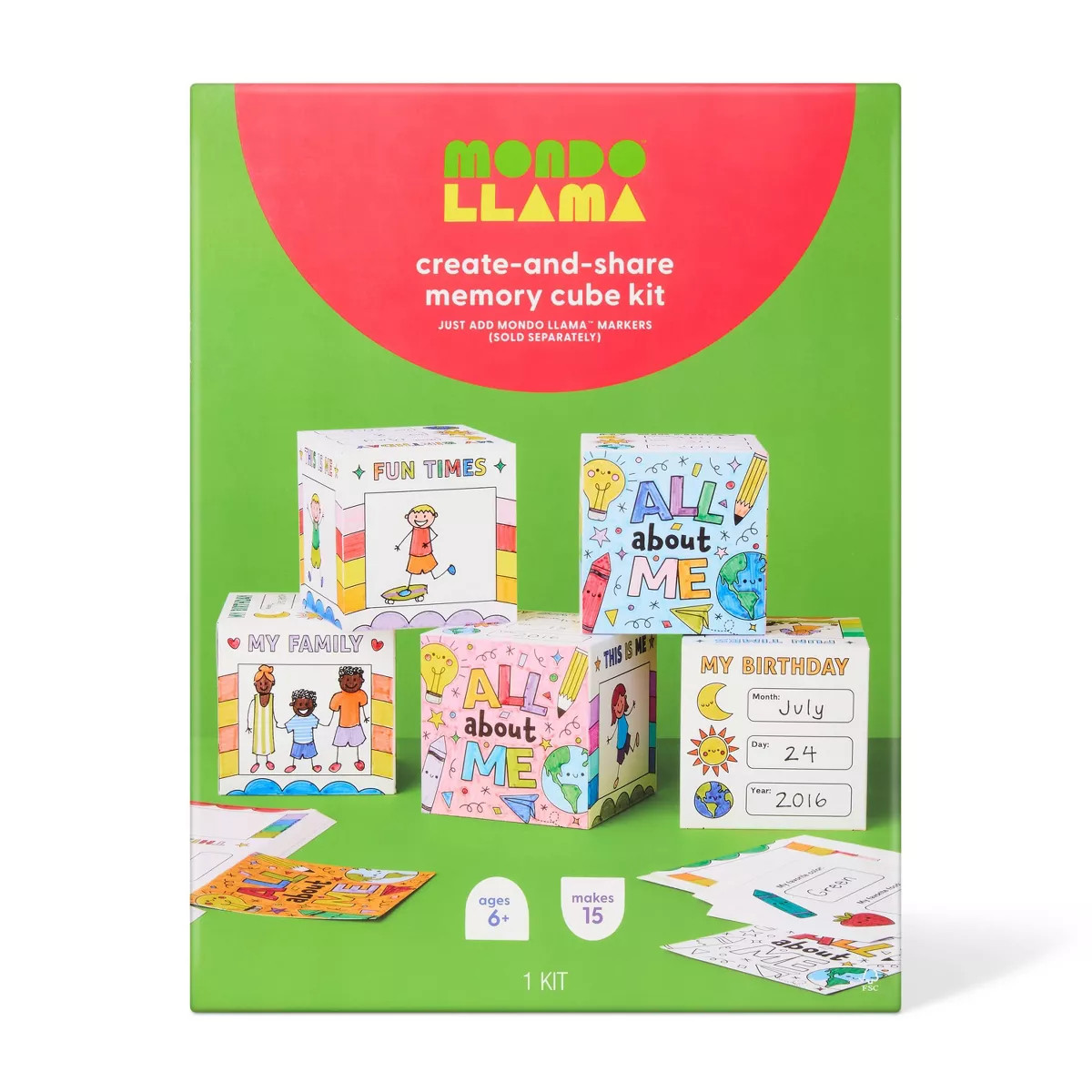15ct Classroom Craft About Me Photo Cubes Coloring Kit, Teacher Supplies - Mondo Llama™ | Target