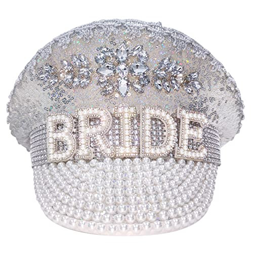 Ulrica Bride Hats with Rhinestone,Disco Hat for Bachelorette Party Decorations,Sparkle Cowboy Cowgirl Hat for Adult Women (K) | Amazon (US)