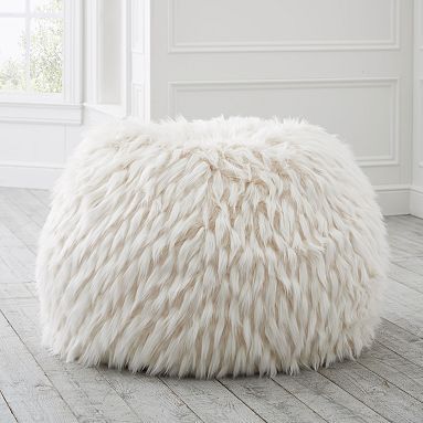 Winter Fox Faux-Fur Bean Bag Chair | Pottery Barn Teen
