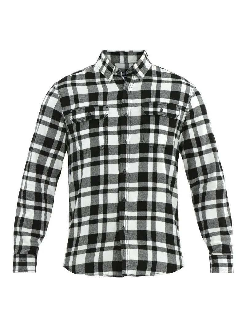 George Men's Flannel Shirt with Long Sleeves, Sizes XS-3XLT | Walmart (US)