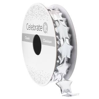 5/7" x 3yd. Silver Metallic Star Ribbon by Celebrate It® Classic | Michaels® | Michaels Stores