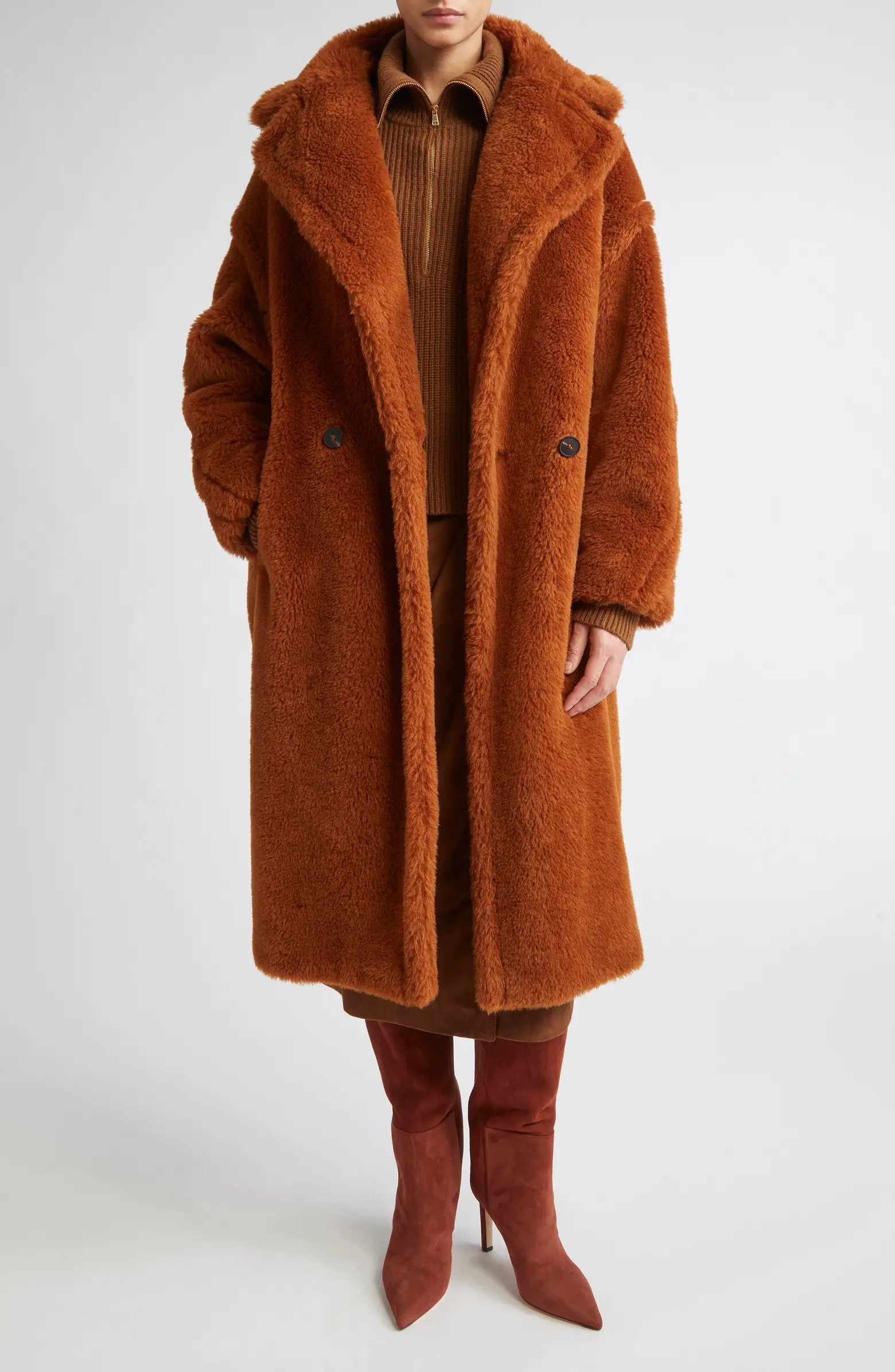 Max Mara Tedgirl Oversize Double Breasted Alpaca Blend Coat | Nordstrom | Nordstrom