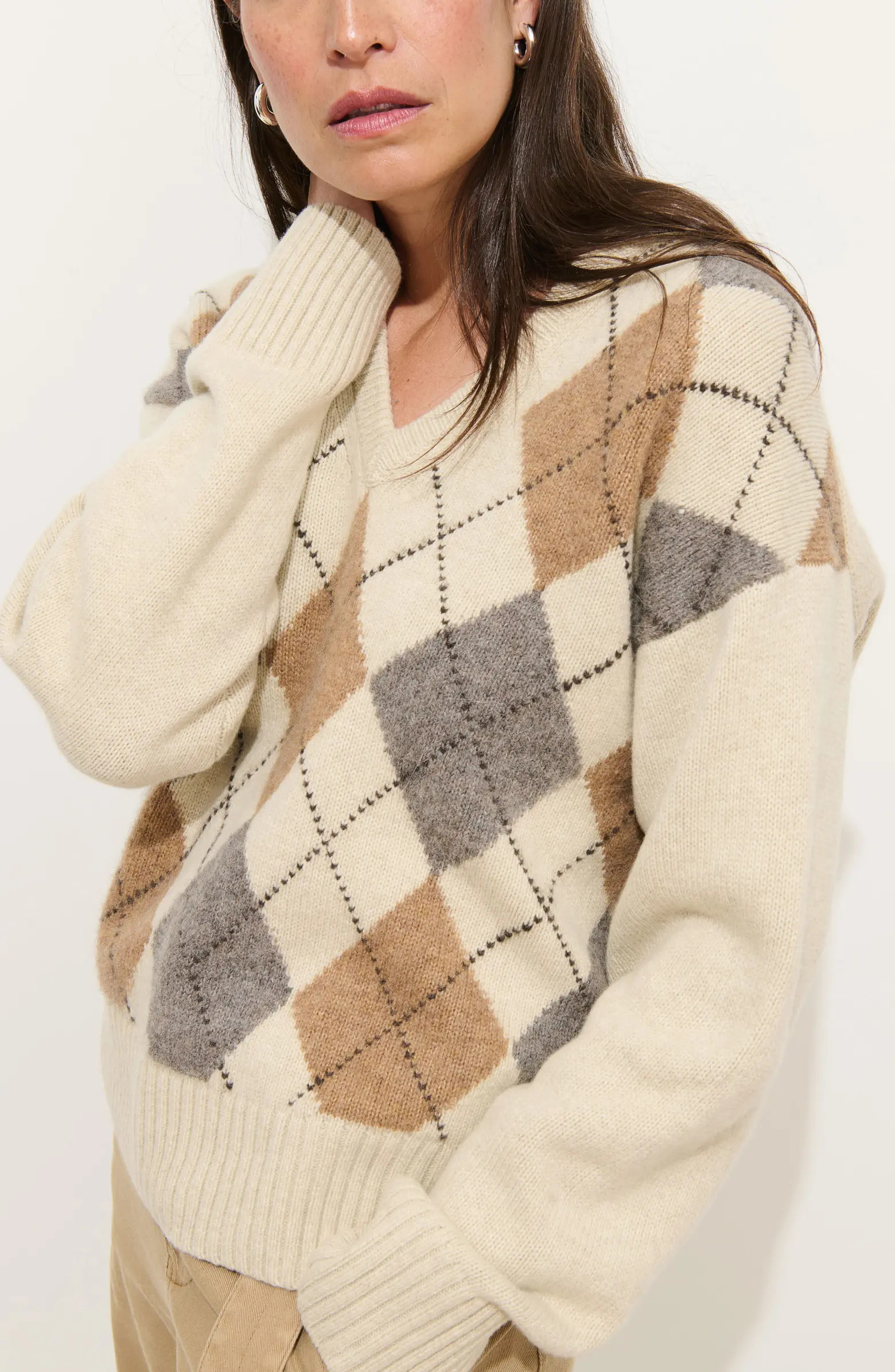 Campbell Argyle Wool Blend V-Neck Sweater | Nordstrom
