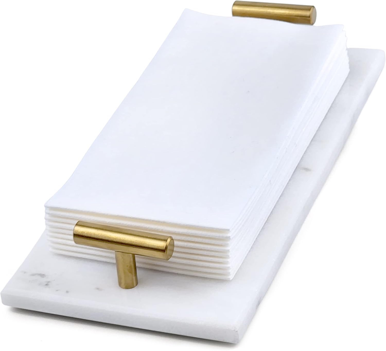 Guest Towel Holder Tray for Bathroom - White Marble-Tray - Napkin Holder for-Bathroom - Paper Hand Towel Holder. | Amazon (US)