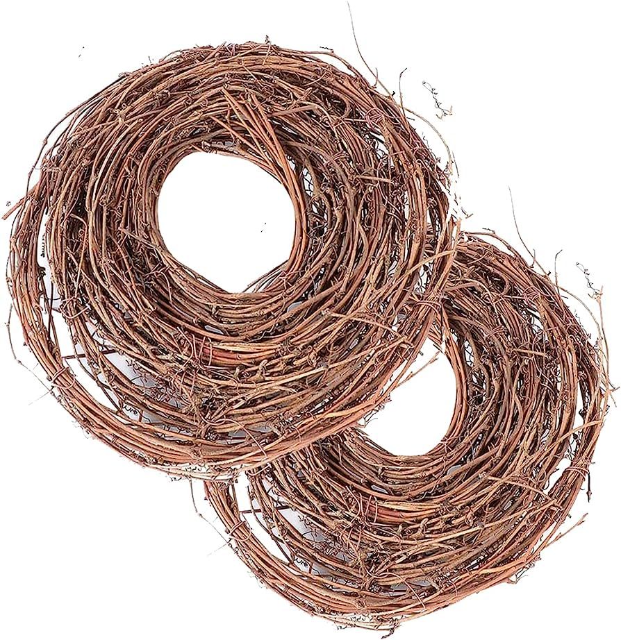 2 Pack DIY Crafts Natural Grapevine Twig Garland Wreaths Wedding Door Wall Decor - 15 Feet | Amazon (US)