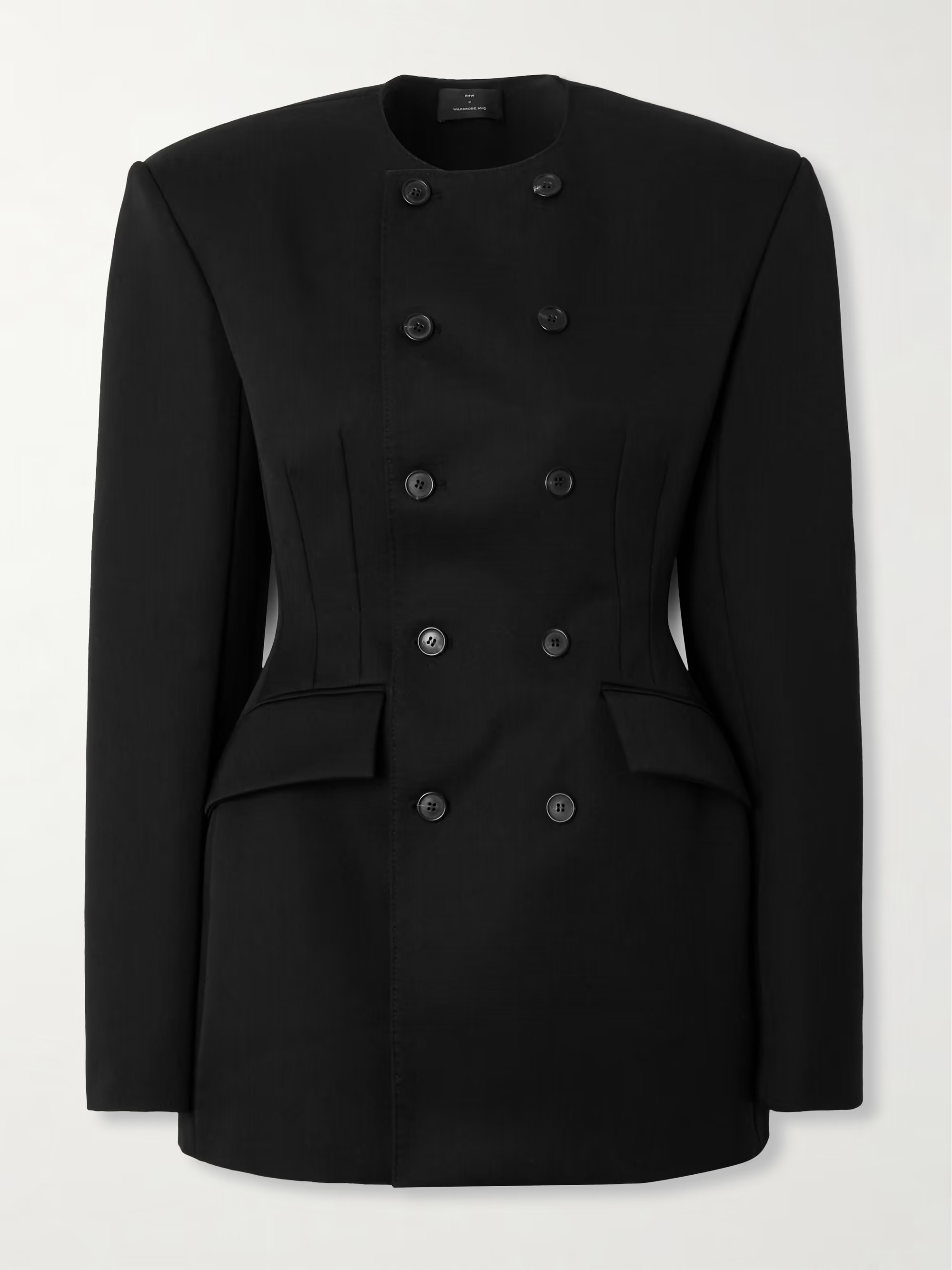 + RHW double-breasted twill mini dress | NET-A-PORTER (UK & EU)