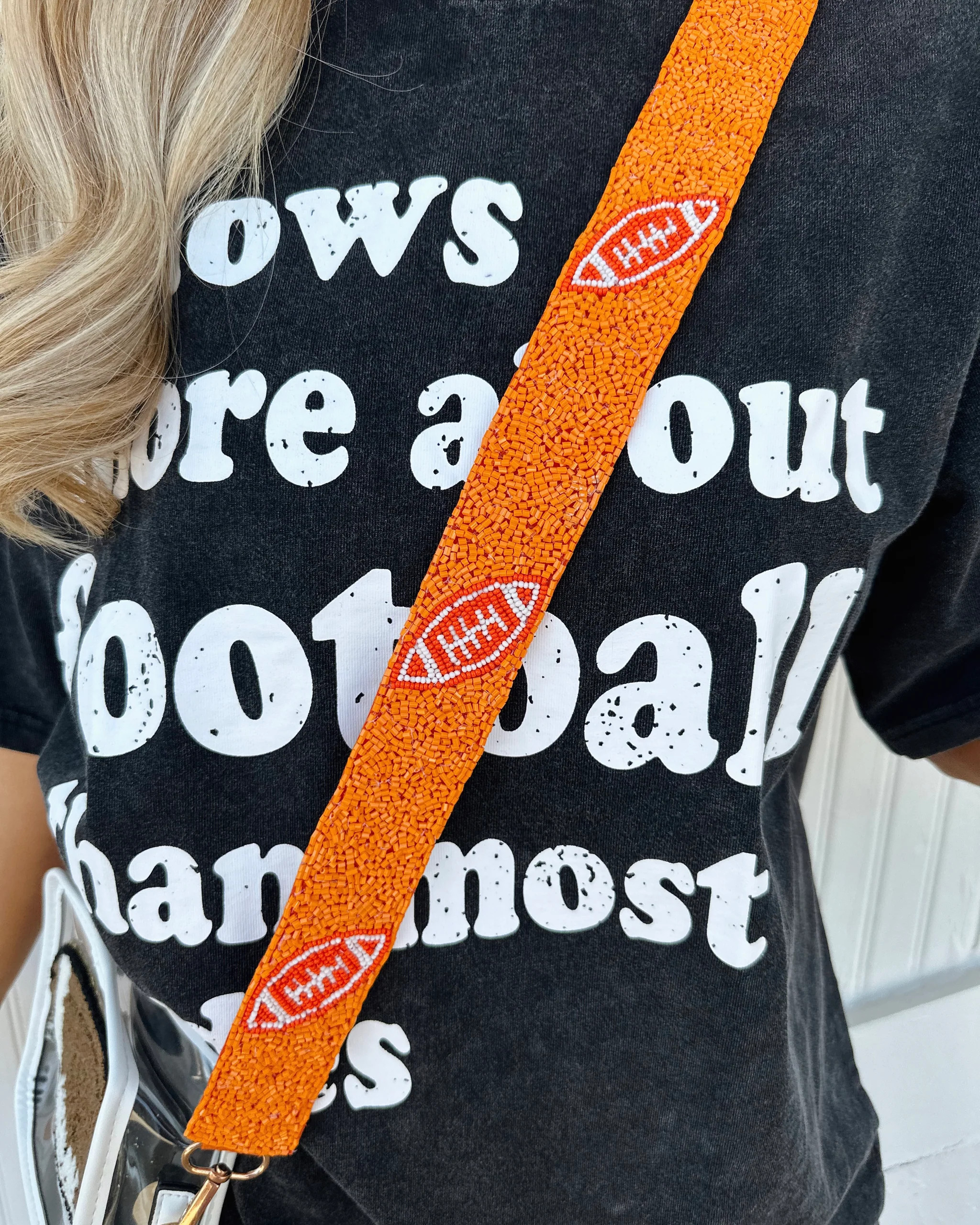 Orange Beaded Football Strap | Live Love Gameday®