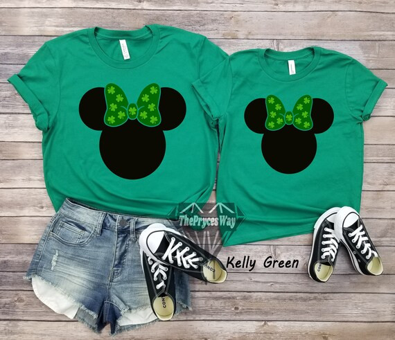 Clover Bow Minnie Mouse Mommy And Me Shirt,Minnie Mouse Shirt,Shamrock Shirt,Disney St Patricks,I... | Etsy (US)