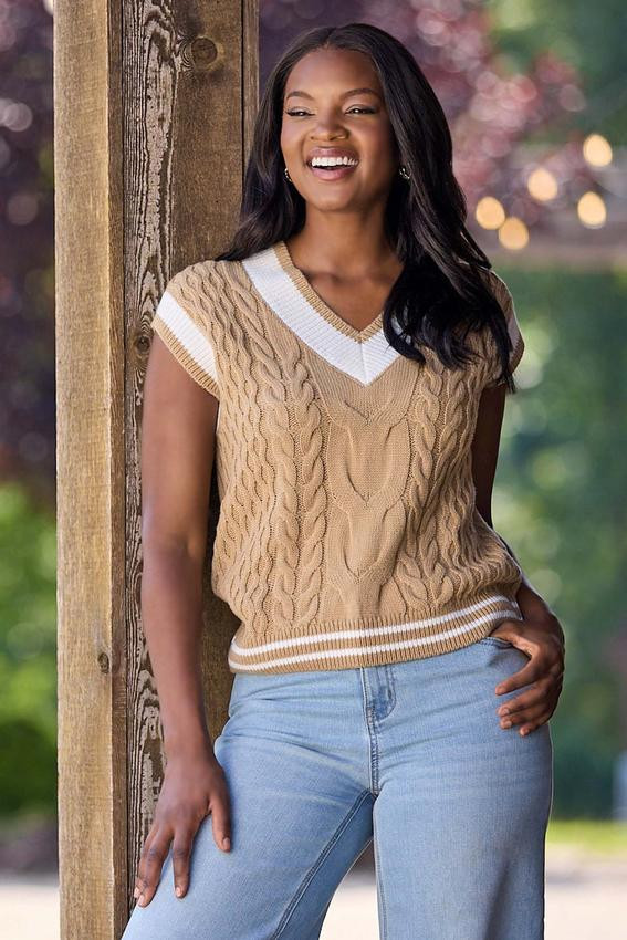 Cable Knit Sweater Vest | Cato Fashions