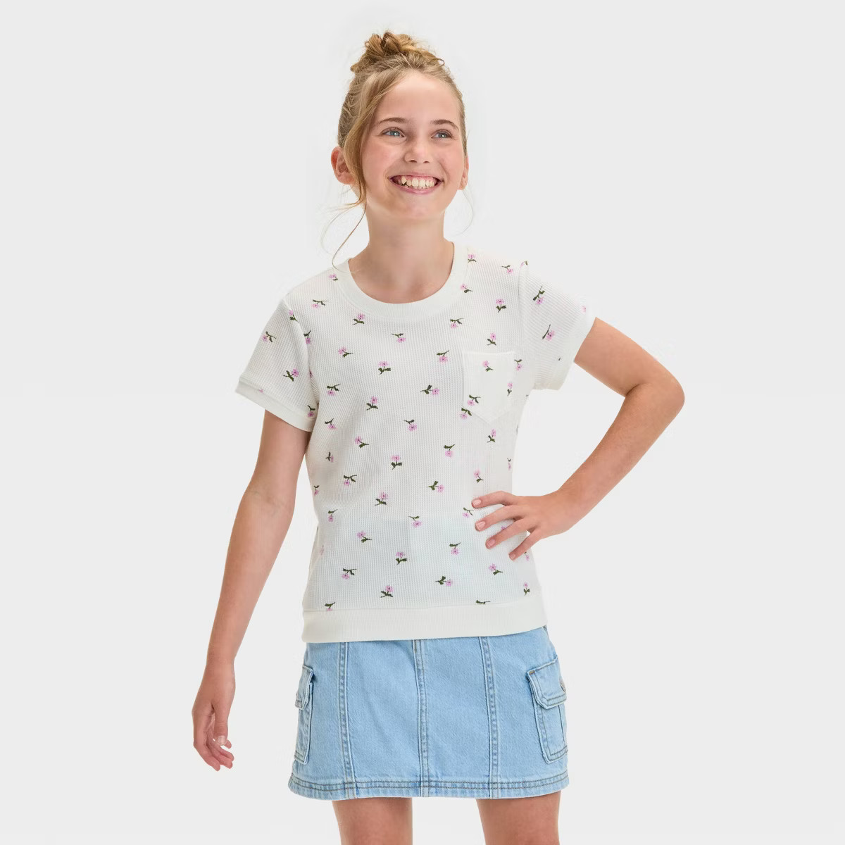 Girls' Short Sleeve Waffle T-Shirt - Cat & Jack™ | Target