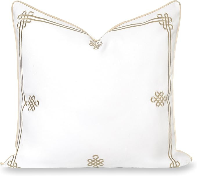 Hofdeco Premium Coastal Hampton Patio Indoor Outdoor Throw Pillow Cover Only, 22"x22" Water Repel... | Amazon (US)