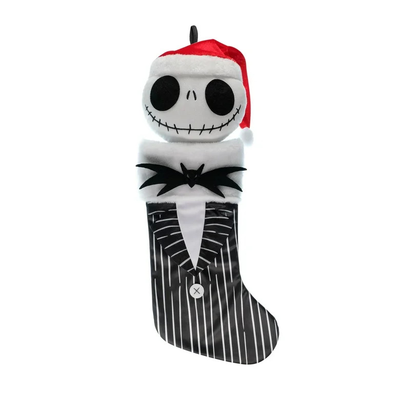 Disney Nightmare Before Christmas Jack Skellington 24" Christmas Stocking, Black and White - Walm... | Walmart (US)