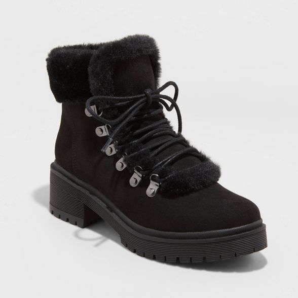 Women's Betsy Faux Fur Hiking Boots - A New Day™ | Target