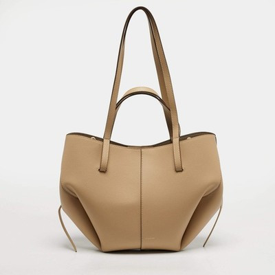 Polene Cyme Mini Beige Leather Tote | eBay US
