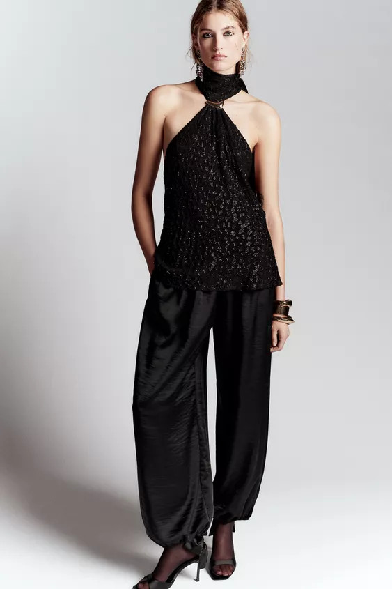 SATIN BALLOON TROUSERS | Zara UK