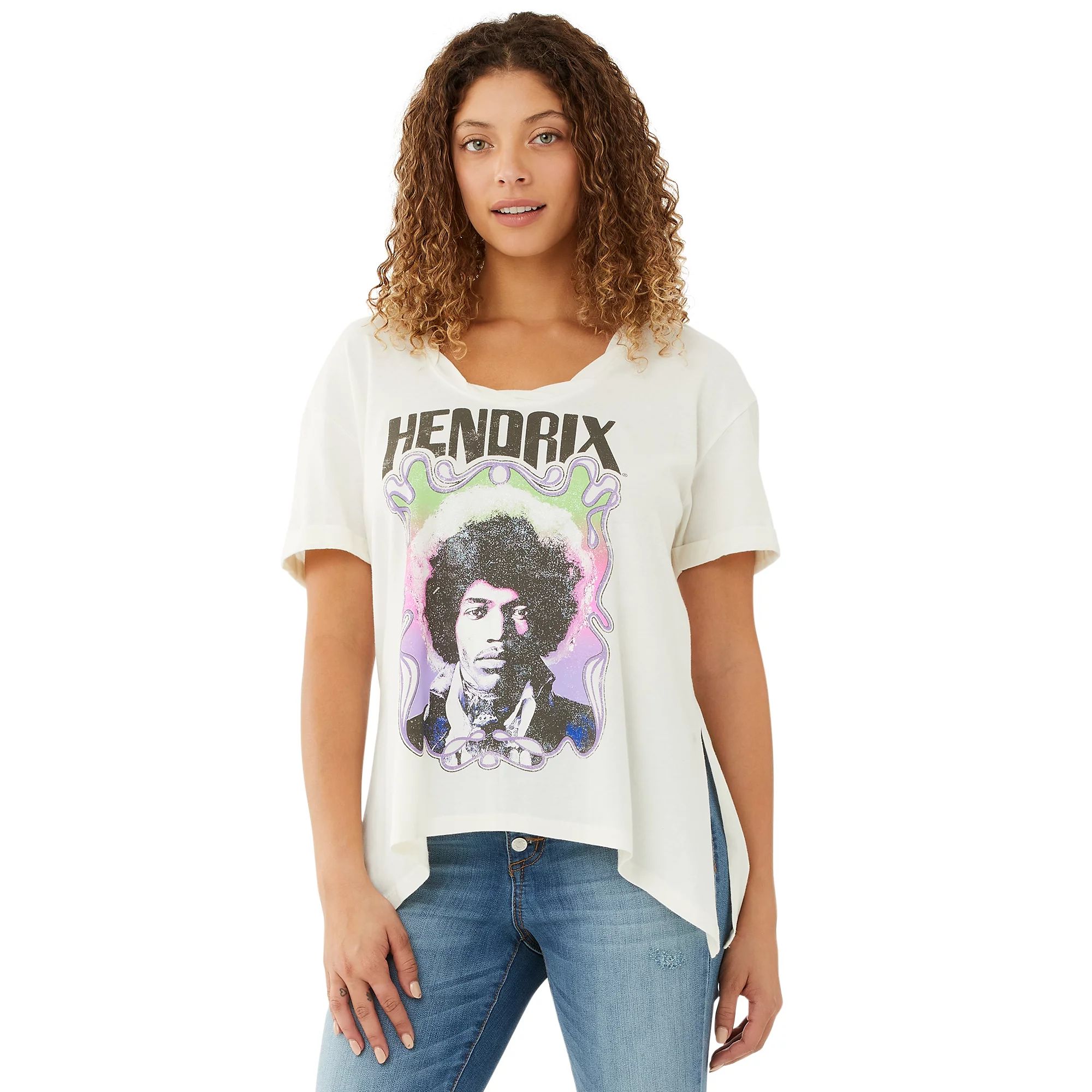 Scoop Women’s Hendrix High-Low Boyfriend T-Shirt | Walmart (US)