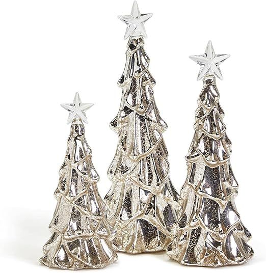 Two's Company Sliver Stars Set of 3 Christmas Tree Light Up Led Décor | Amazon (US)