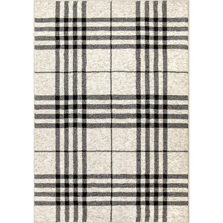 My Texas House Highlands 9' X 12' Black Plaid Area Rug | Walmart (US)
