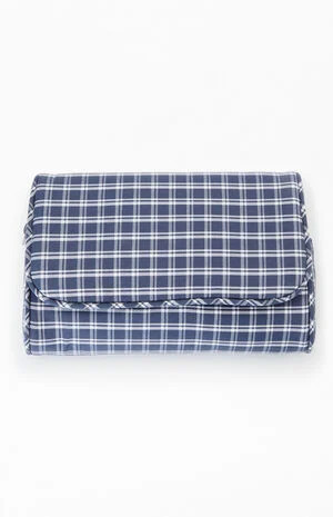 John Galt Blue & White Plaid Makeup Bag | PacSun