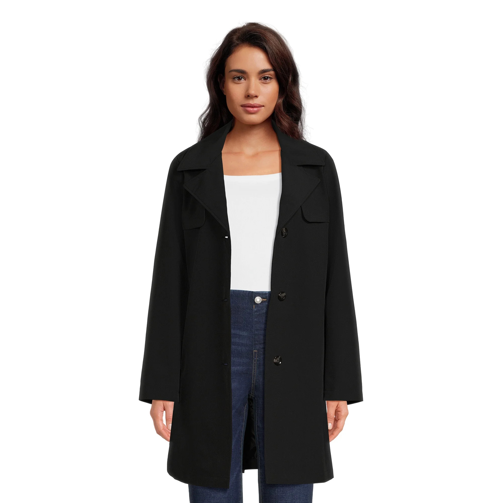 Time and Tru Women's Belted Trench Coat, Sizes XS-3X | Walmart (US)