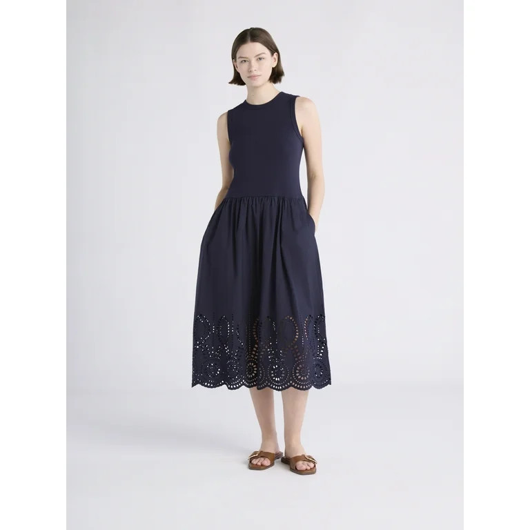 Free Assembly Women's and Women's Plus Sleeveless Mixy Midi Dress, Sizes XS-4X | Walmart (US)
