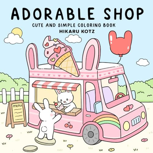 Adorable Shop: Cute & Simple Coloring Book for Adults and Kids Featuring the Joyful Daily Life of Animal Characters | Amazon (US)