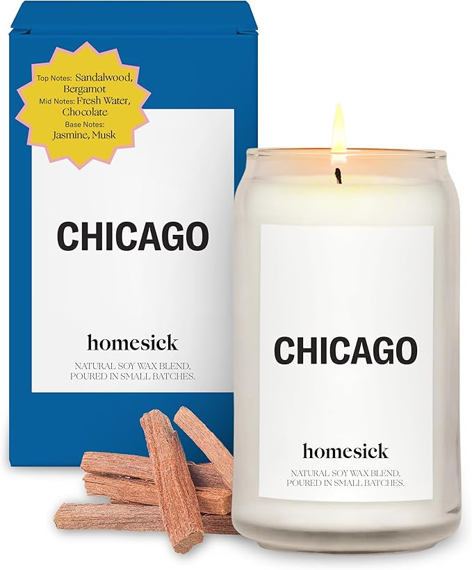 Homesick Scented Candles for Home (Chicago) - 13.75 oz Long-Lasting Soy Wax Jar Candle for Women ... | Amazon (US)
