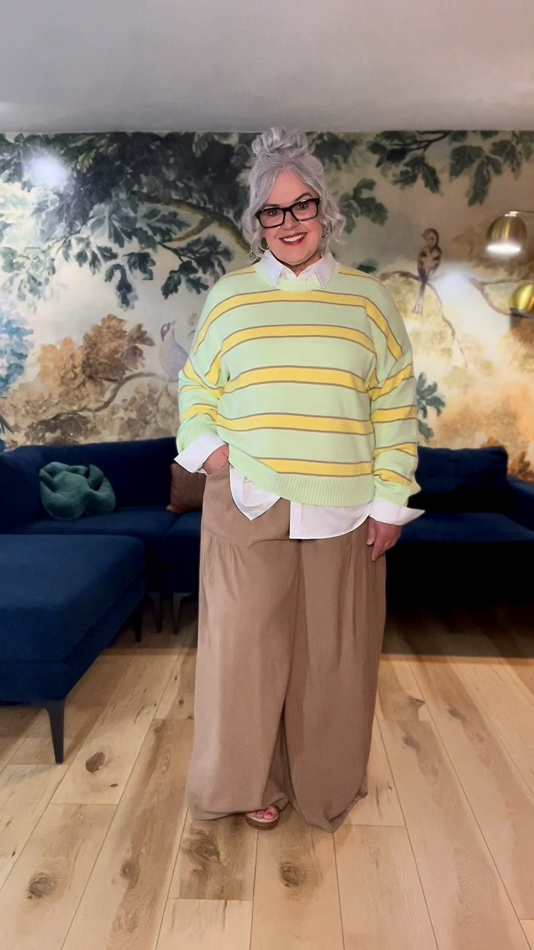 💯 Cotton Sweaters for Spring, YES! 🙌🏼 wearing XL in the sweater and pants. 
#over50fashion #over50style #ootd #over50club #dopaminedressing 

#LTKootd #LTKOver40 #LTKWorkwear