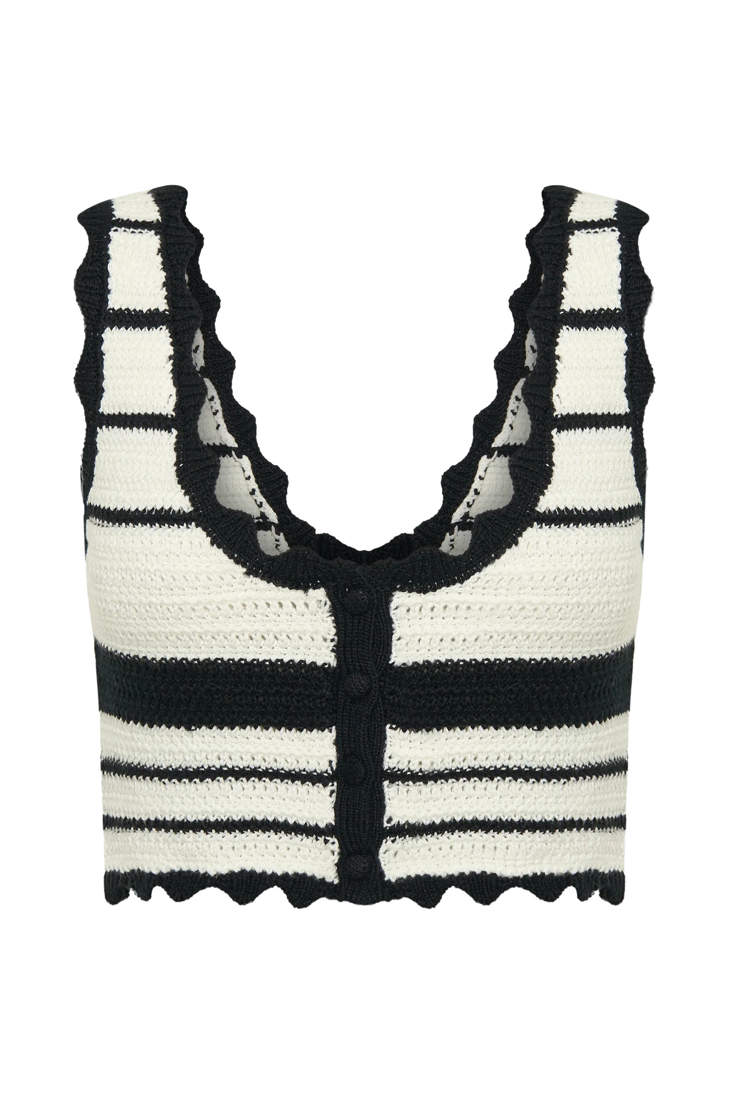 Jordie Knit Long Line Top - Black/White | MESHKI US