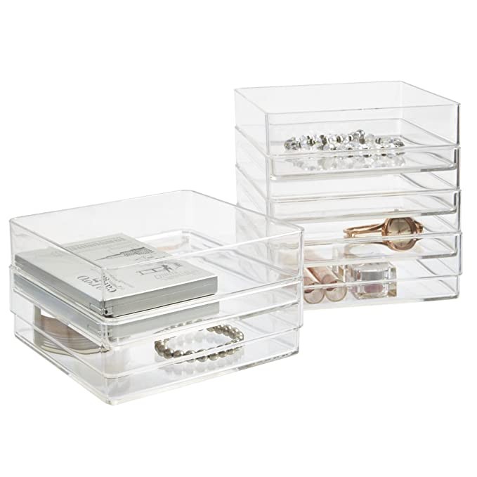 STORi Clear Plastic Drawer Organizers 6" x 6" x 2" l Set of 6 | Amazon (US)