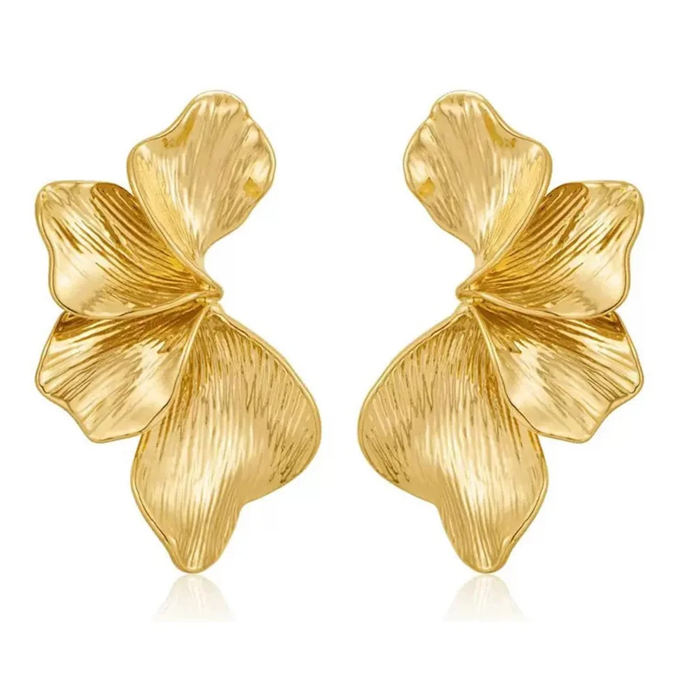ZSPERKLA Chunky Gold Hoop Earrings for Women Gold Plated Statement Flower Leaf Angel Wing Dangle ... | Walmart (US)