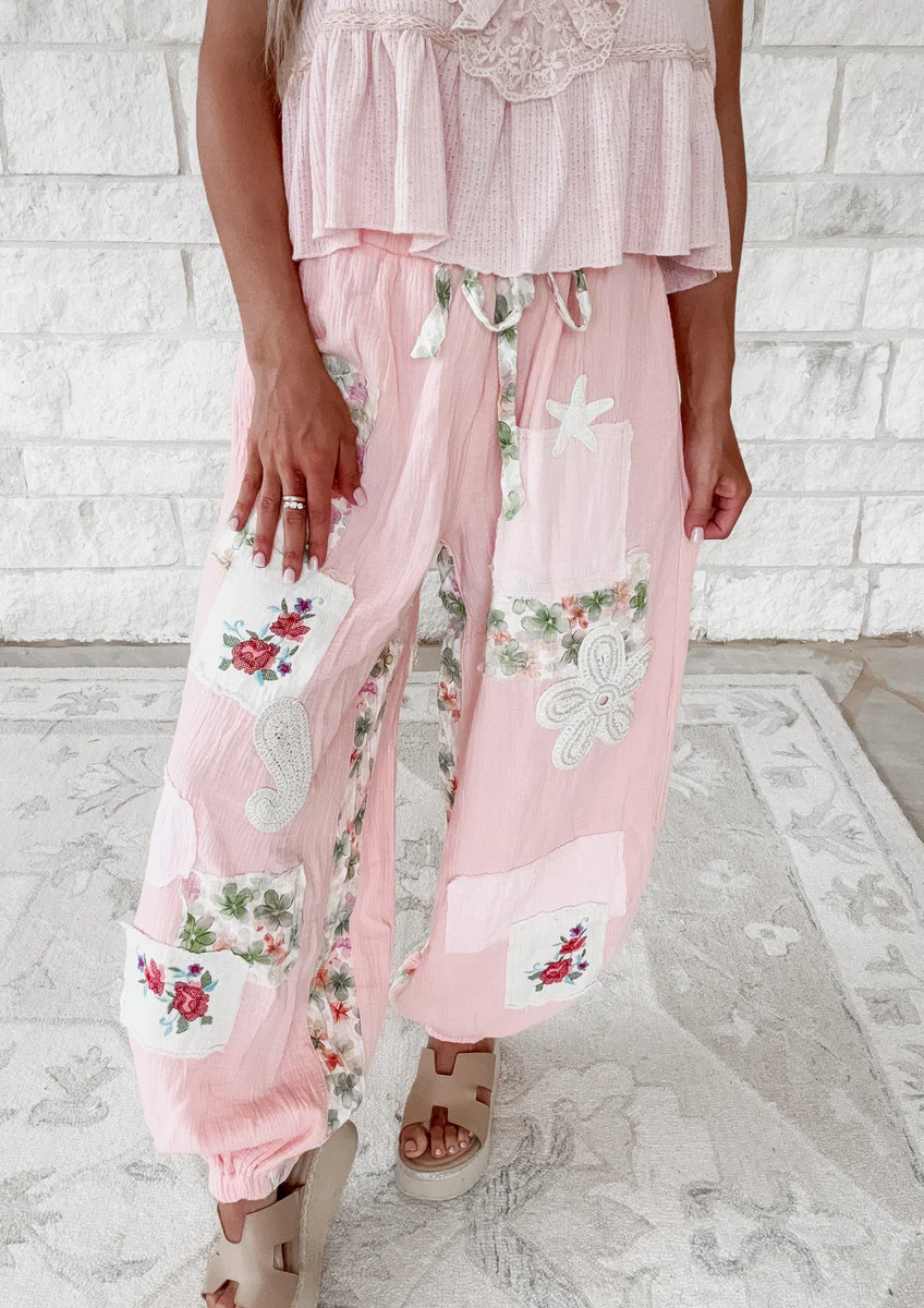 Easy Living Patchwork Embroidered Pants | CK Squared Boutique
