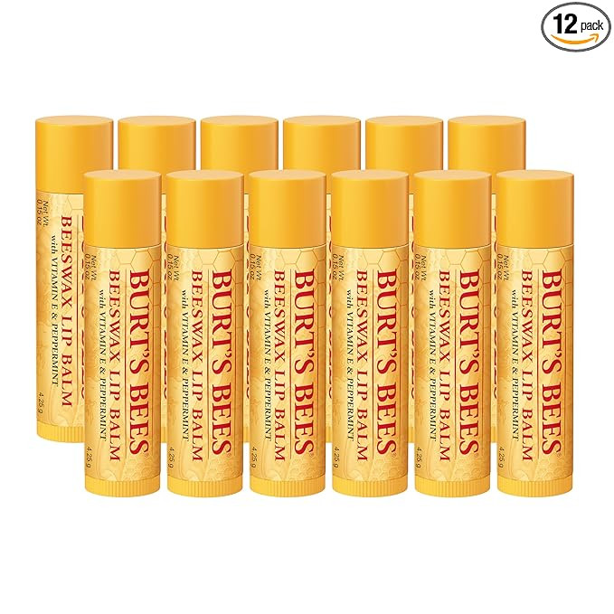 Burt's Bees Back To School Gift Ideas, Lip Balm - Original Beeswax 12 Count Pack in Bulk, Lip Moi... | Amazon (US)
