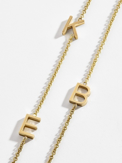 Maya Brenner 14K Gold Asymmetrical Letter Necklace | BaubleBar (US)