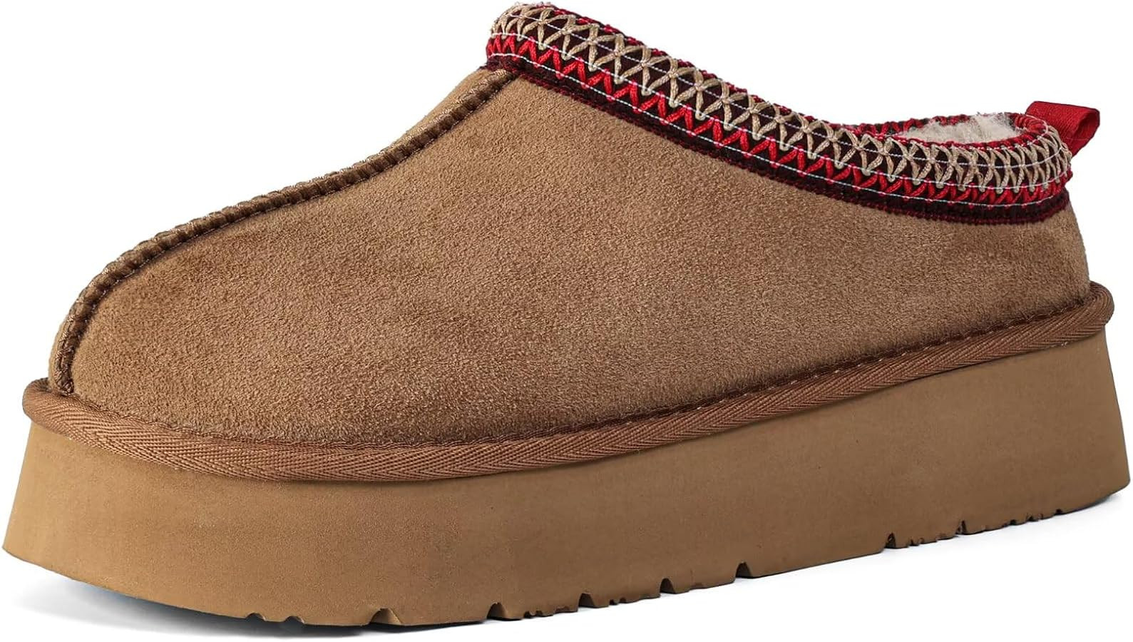 OOW Genuine Suede Platform Slippers for Women with Memory Foam Fuzzy House Shoes for Indoor Outdo... | Amazon (US)