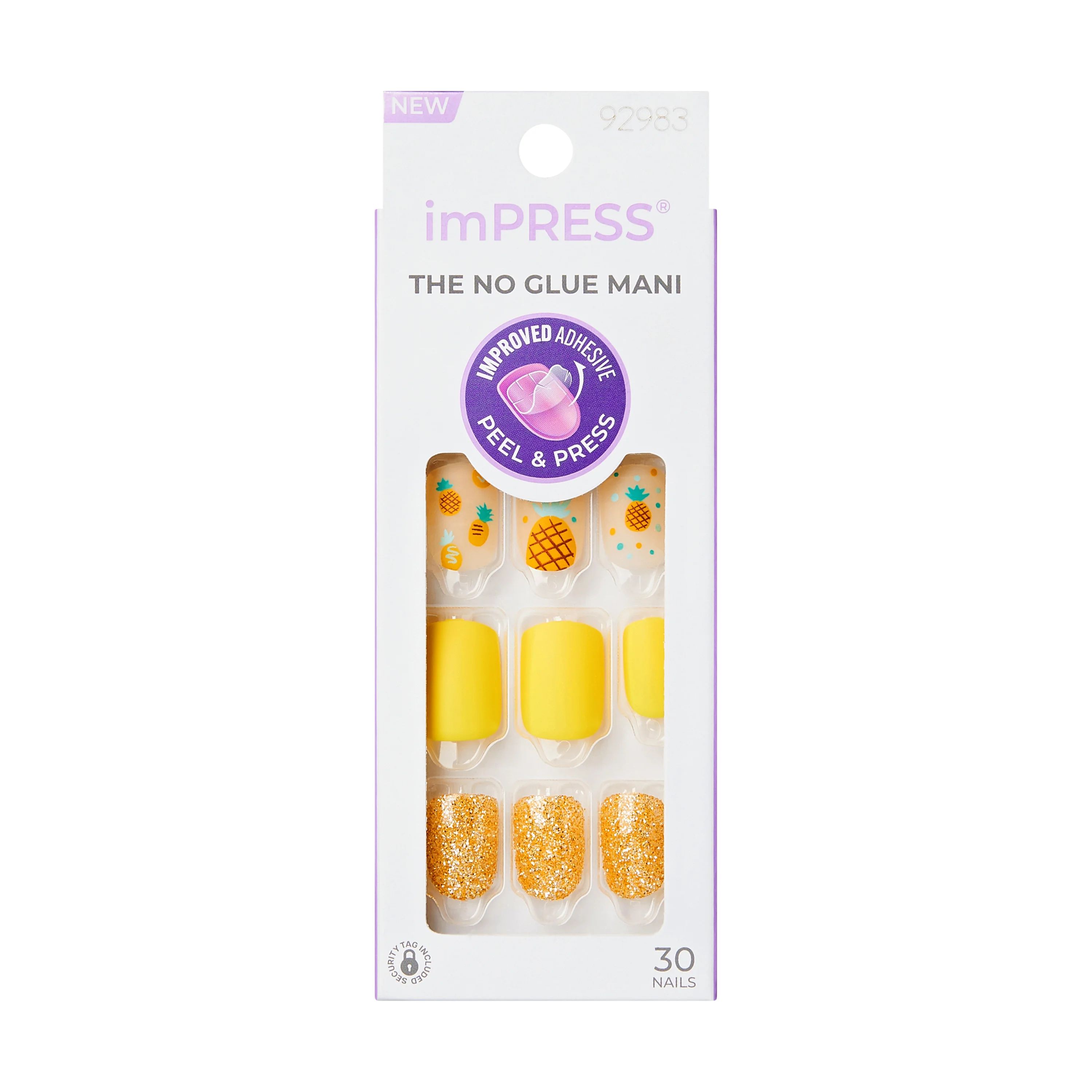 imPRESS Press-On Nails, No Glue Needed, SunDaze, Yellow, Short Length, Square Shape, 33 Ct. | Walmart (US)