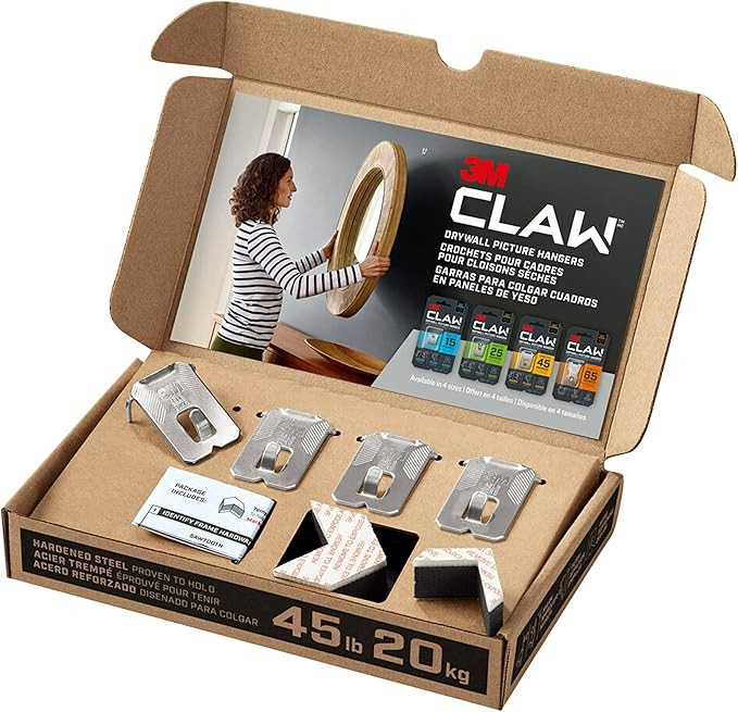 3M CLAW(TM) 45 lb. Drywall Picture Hanger With Spot Markers, Heavyweight Hanging Solution for Roo... | Amazon (US)