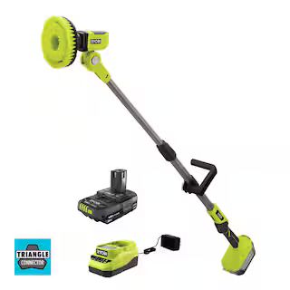 RYOBI ONE+ 18V Cordless Telescoping Power Scrubber Kit with 2.0 Ah Battery and Charger P4500K - T... | The Home Depot