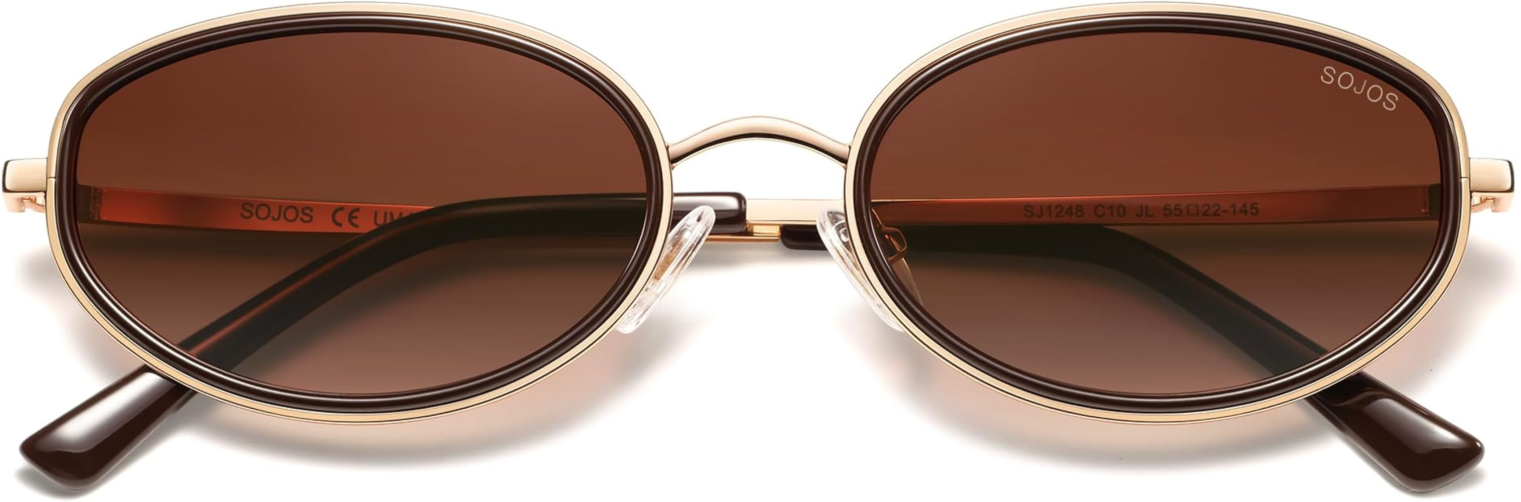 SOJOS Trendy Oval Polarized Sunglasses for Women Men, 80s 90s Chic Retro Vintage Sunnies SJ1248 | Amazon (US)