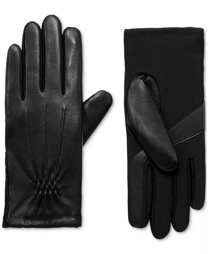 Isotoner Signature Women's Stretch Leather Touchscreen Gloves - Macy's | Macy's