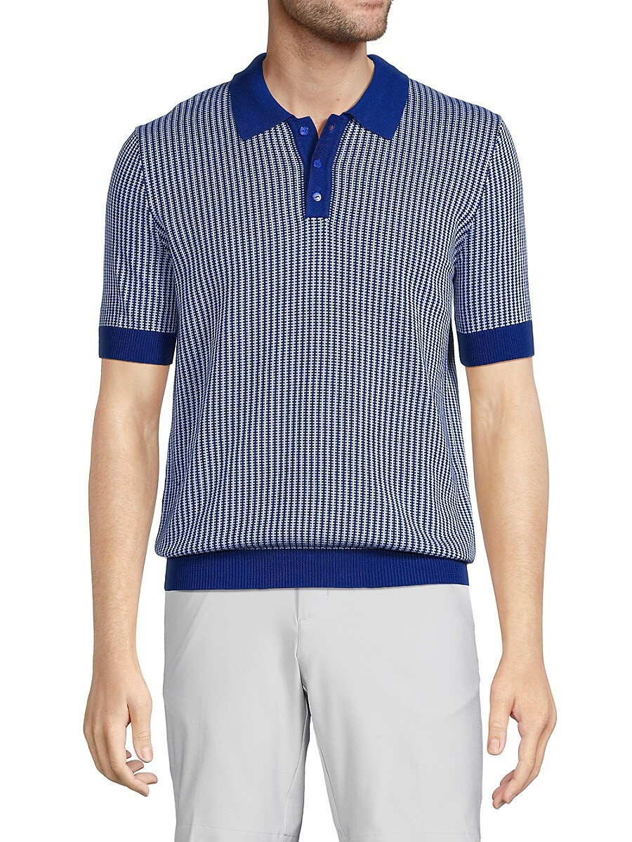 Max 'n Chester Men's Jacquard Sweater Polo - Mazarine Blue - Size S | Saks Fifth Avenue OFF 5TH